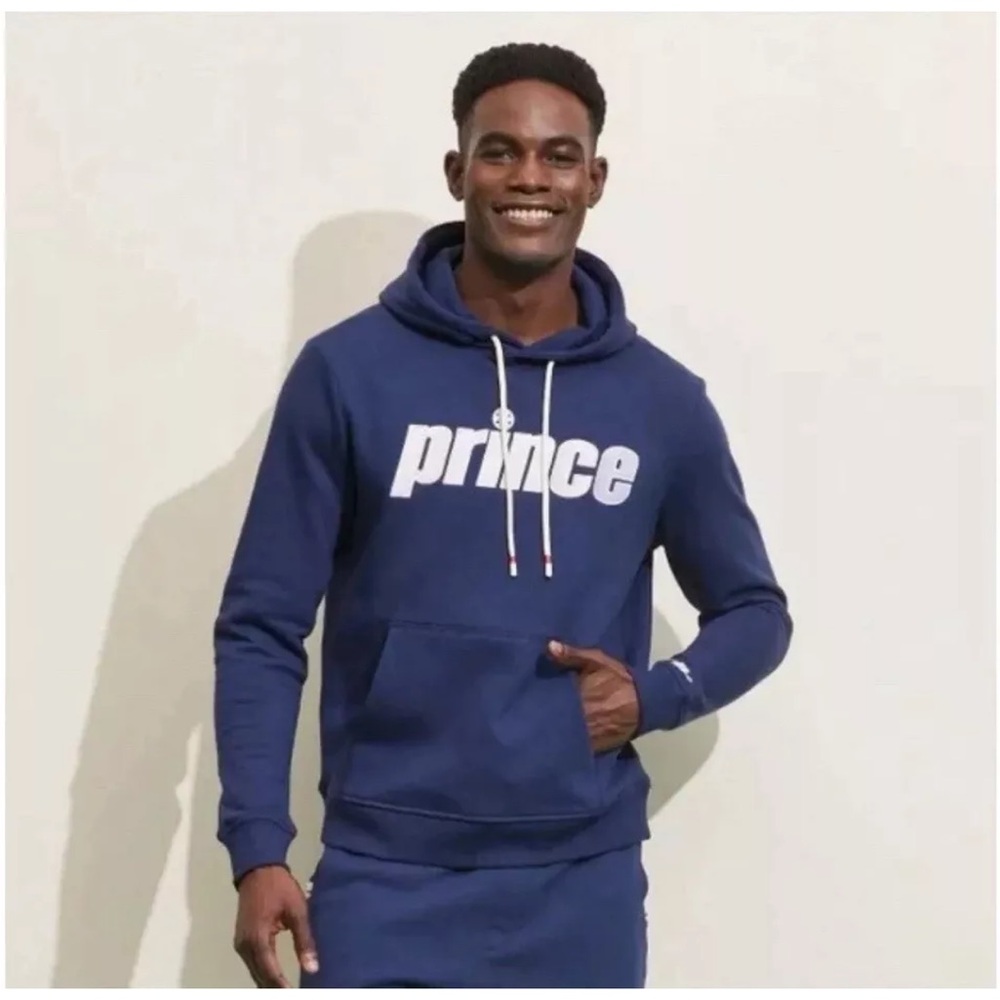Prince Pickleball Blue Fleece Hooded Pullover Sweatshirt Hoodie. NWT FLAW Small